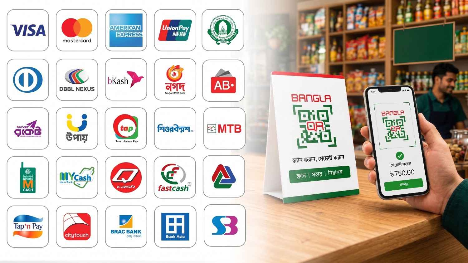 বাংলা কিউআর — স্ক্যান করুন, পেমেন্ট করুন